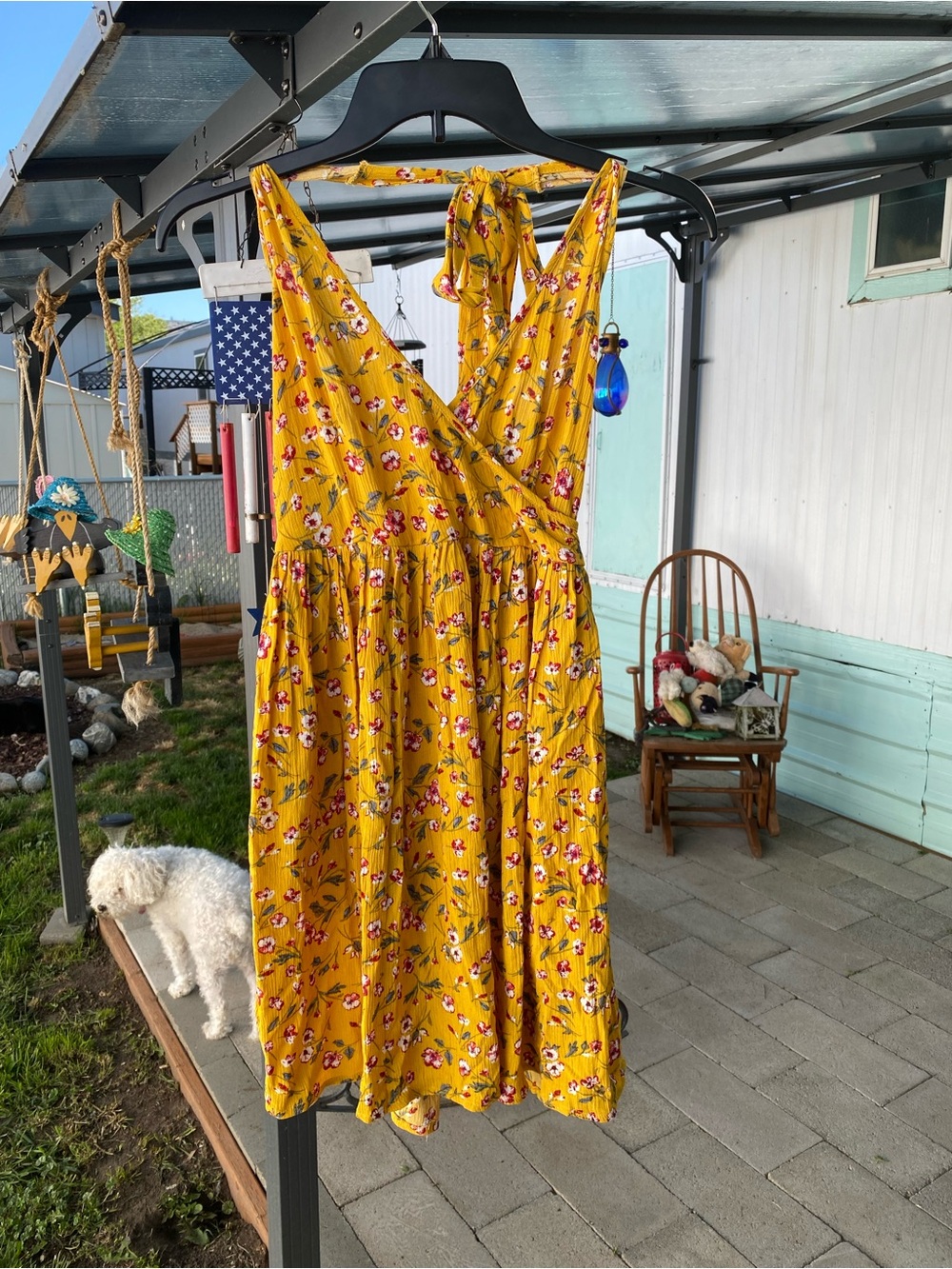 Xhilaration Yellow Floral Smocked Mini Sundress Women’s Size XS